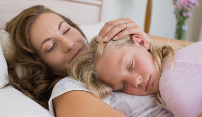 child sleeping on mother's chest: 5 daily prayers every mother needs to say